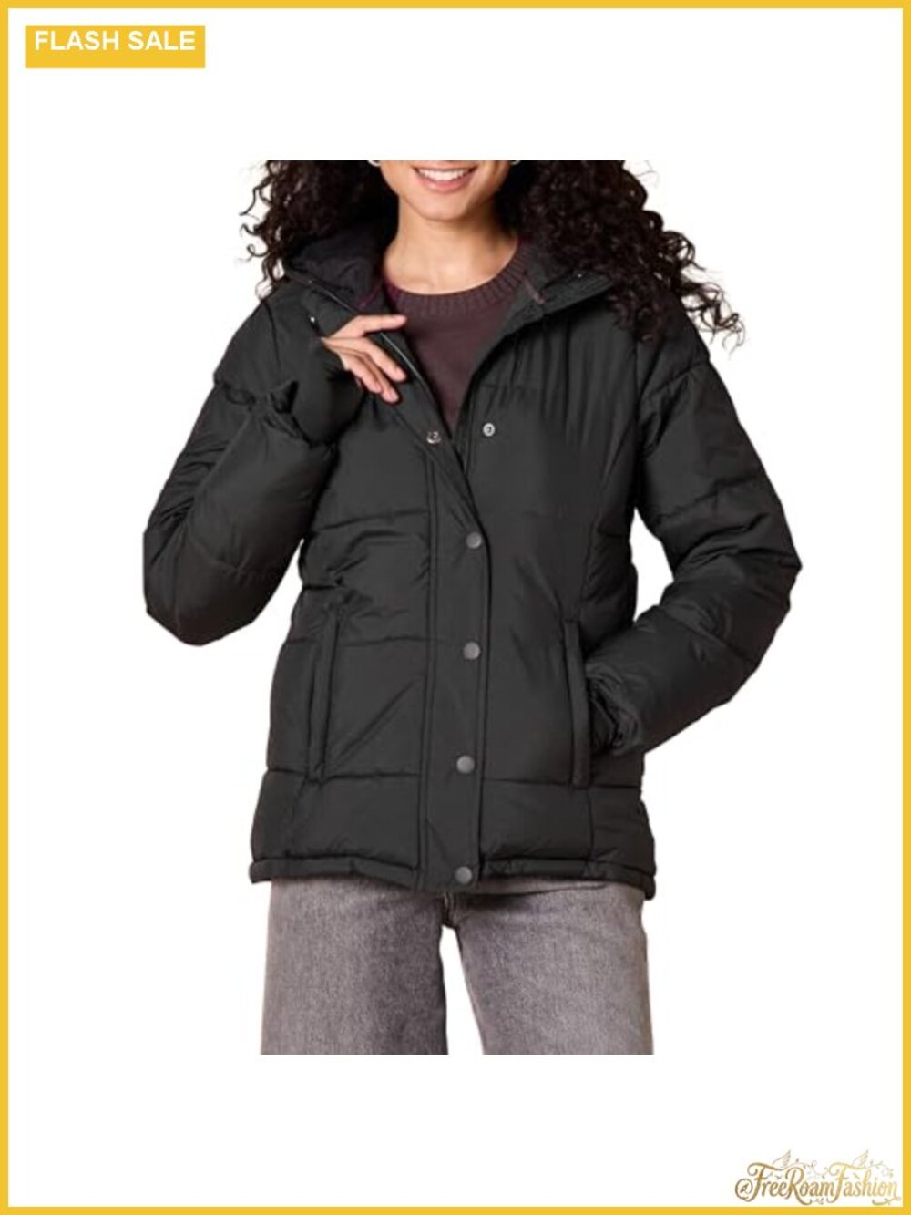 Women's Heavyweight Quilted Hooded Puffer Coat Winter Jacket